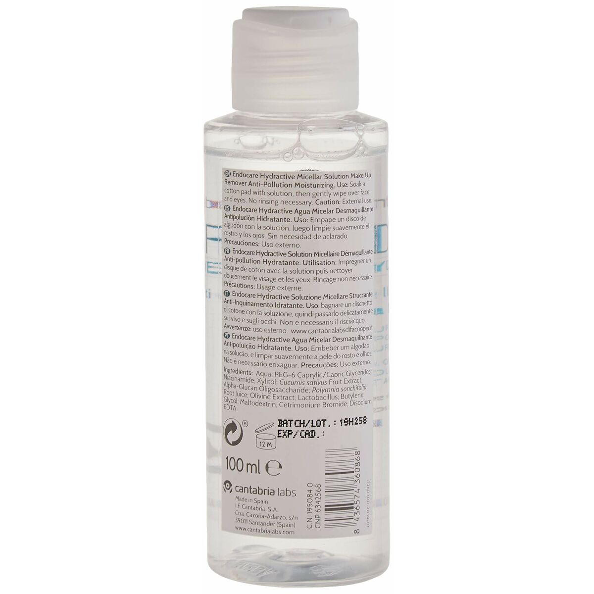 Make Up Remover Micellar Water Endocare Hydractive 100 ml-1