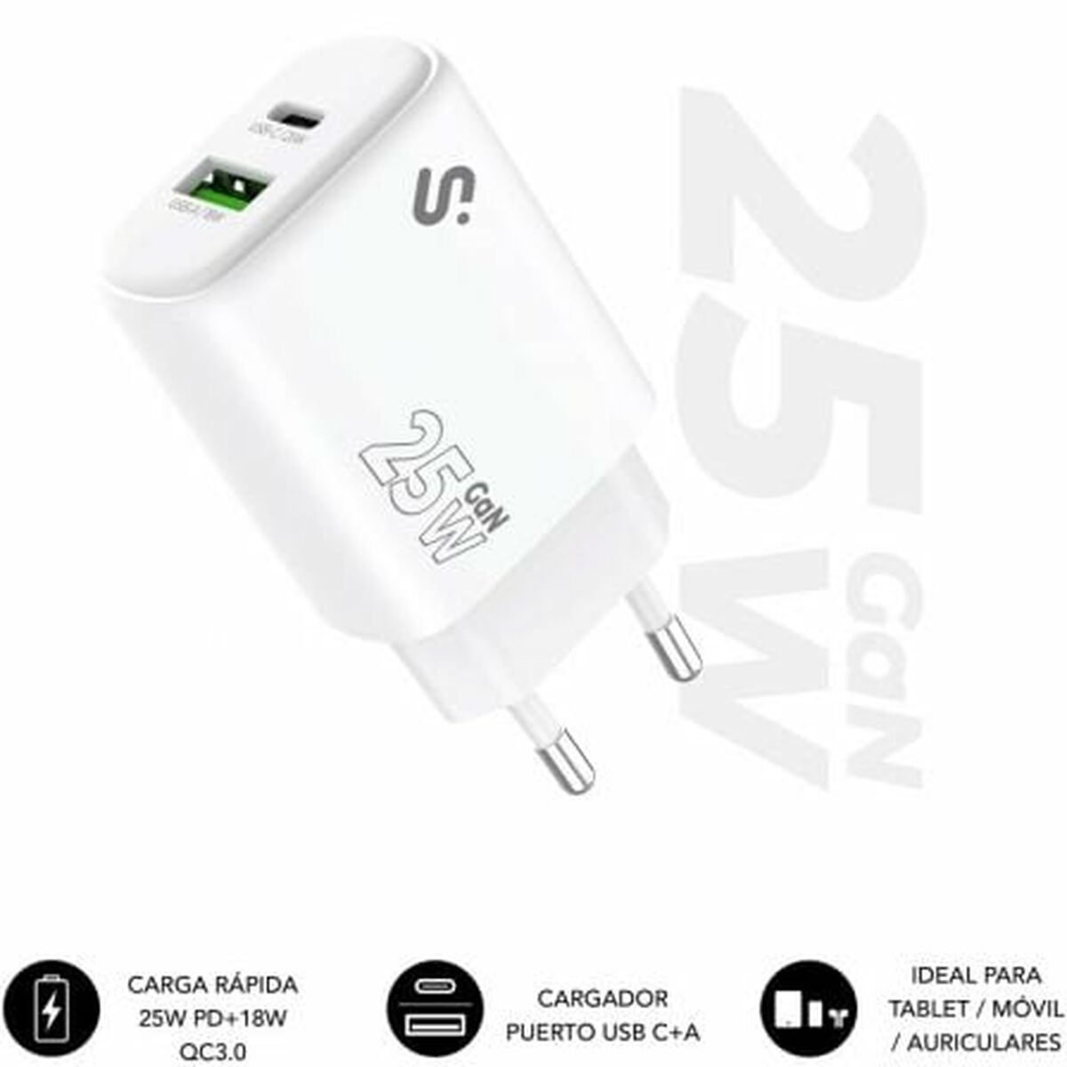 Car Charger Subblim SUBCHG-6G2510 White-2