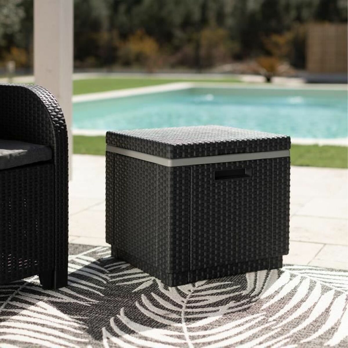 Side table Allibert by KETER Ice Cube graphite 42 x 42 x 41 cm Grey-9