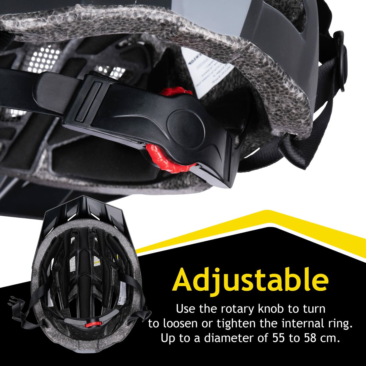 Adult's Cycling Helmet Dunlop M Black LED Light-5