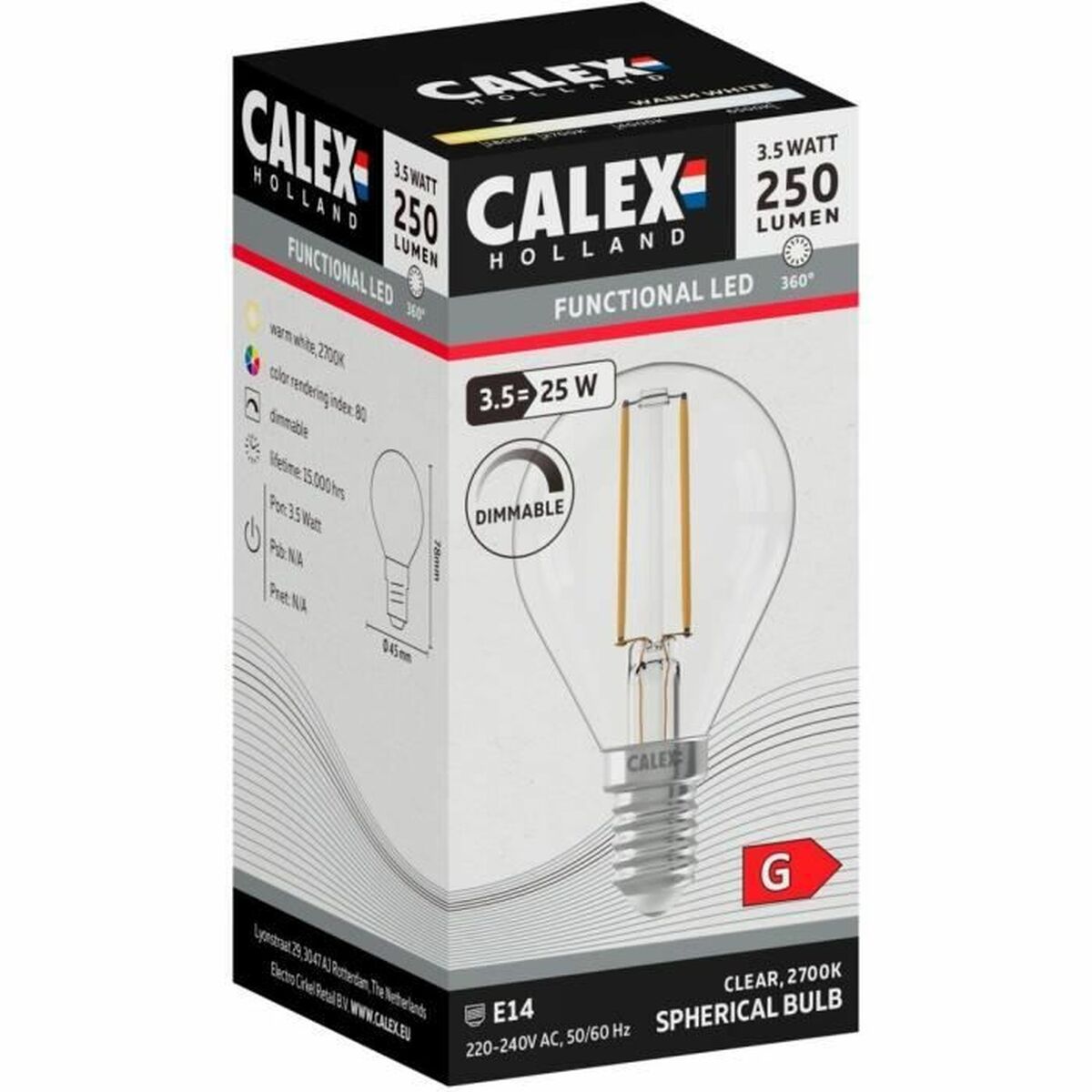 LED lamp Calex G 3,5 W E14-4
