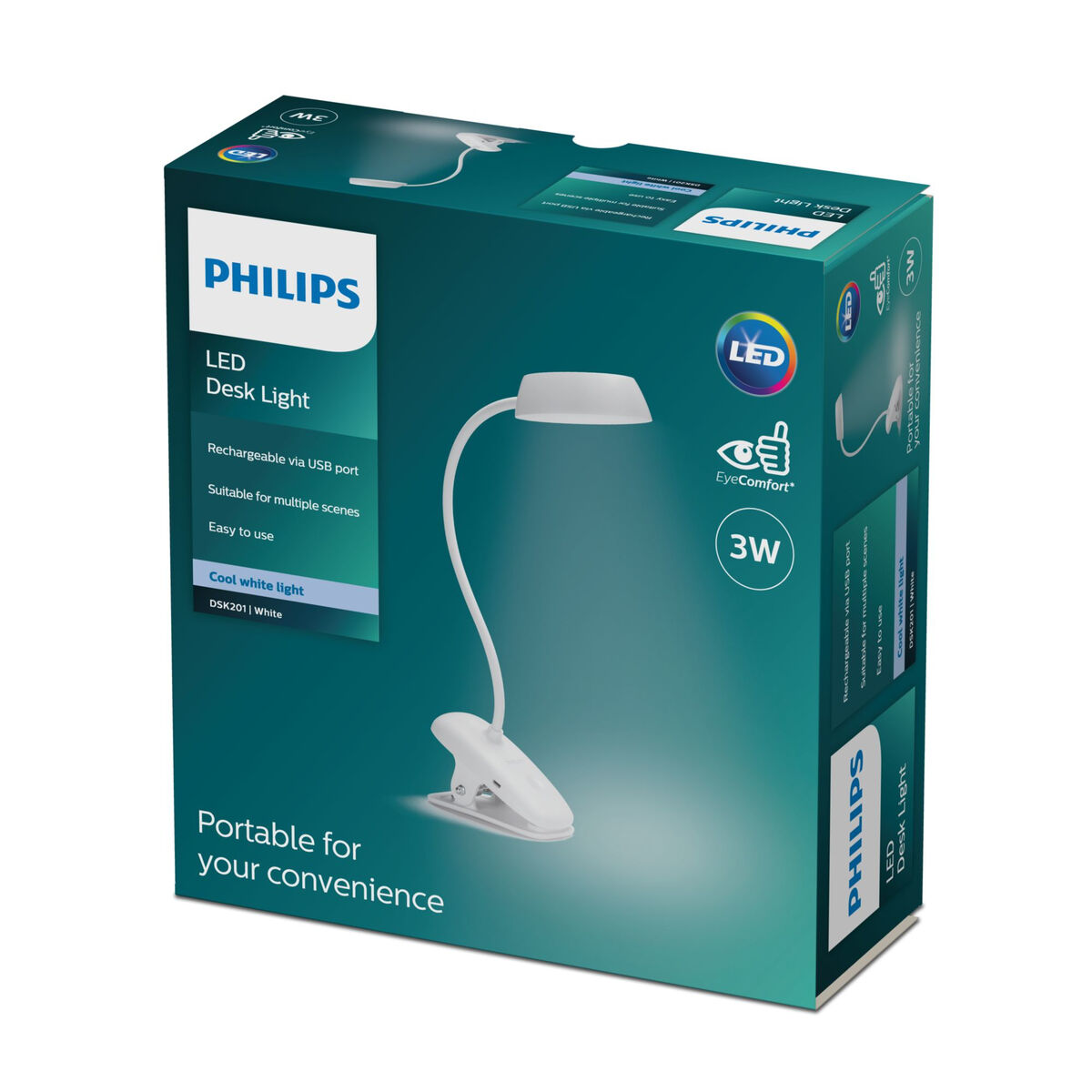 Desk lamp Philips Lámpara de mesa White Metal 3 W-6