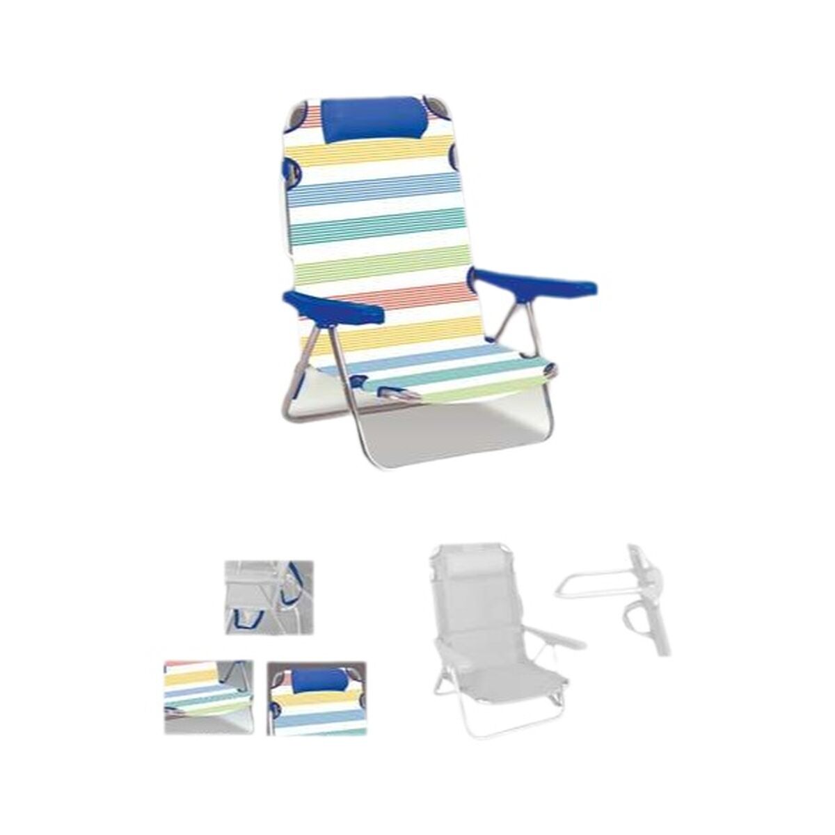Beach Chair Yellow Blue Red Green Dark green 25 cm-0