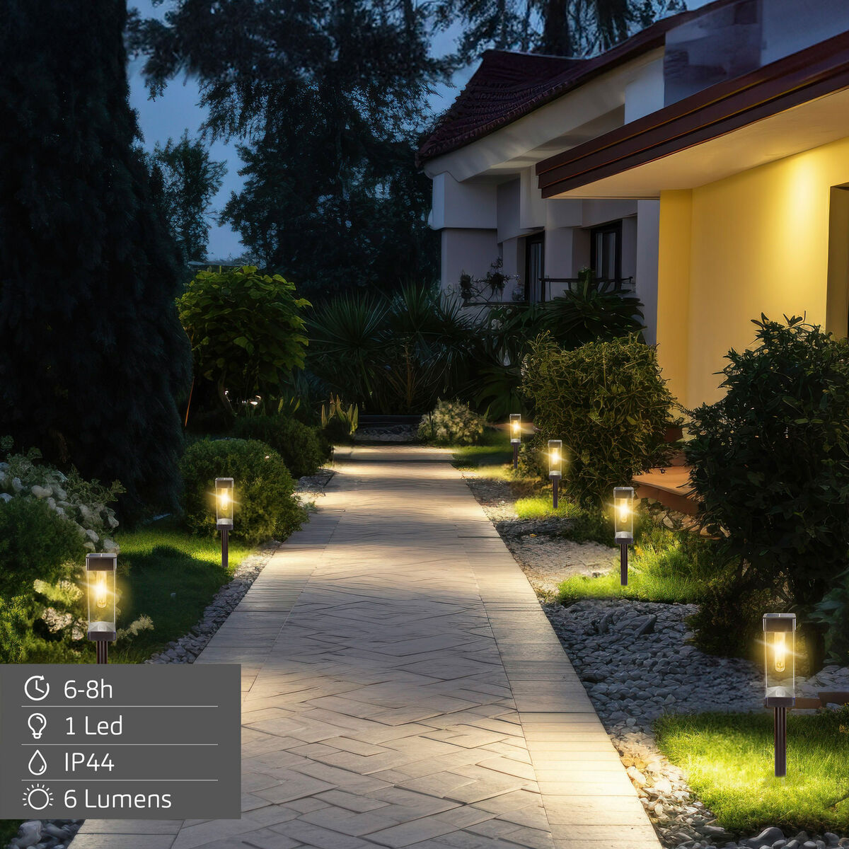 Solar lamp Aktive 6 x 55 x 6 cm (4 Units)-4