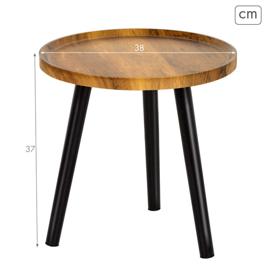 Side table Max Home Black 38 x 37 x 38 cm (4 Units)-1