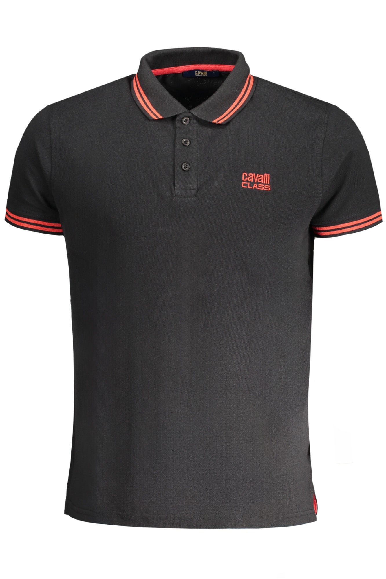 CAVALLI CLASS MEN'S SHORT SLEEVED POLO SHIRT BLACK-0