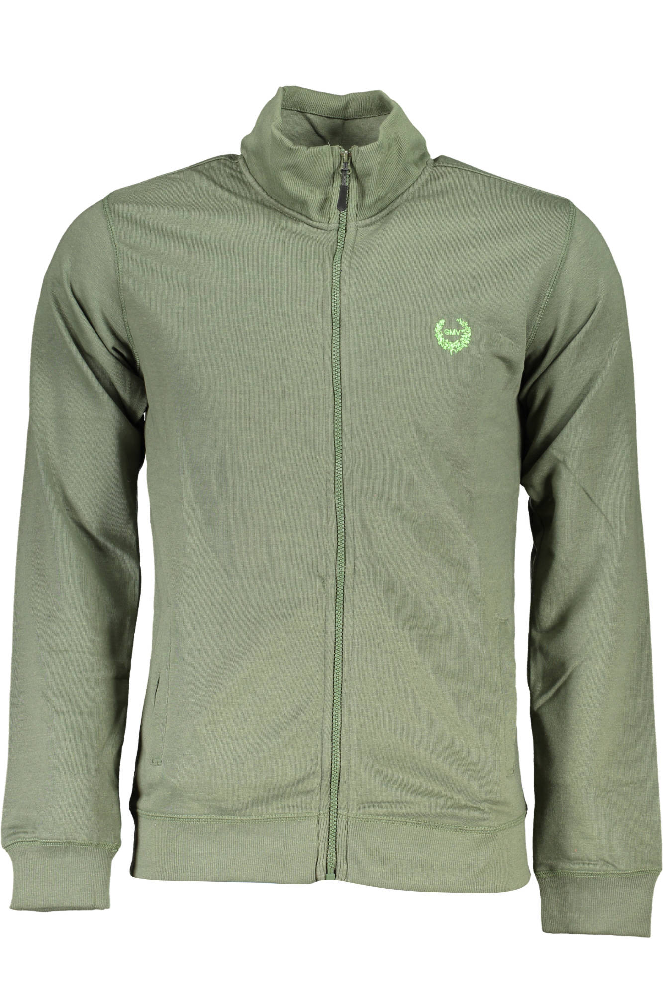 GIAN MARCO VENTURI MEN'S ZIP-UP SWEATSHIRT GREEN-0