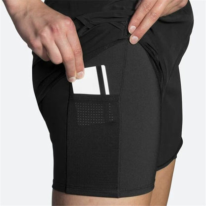 Sports Shorts for Women Brooks Chaser 5" 2-in-1 Black-4