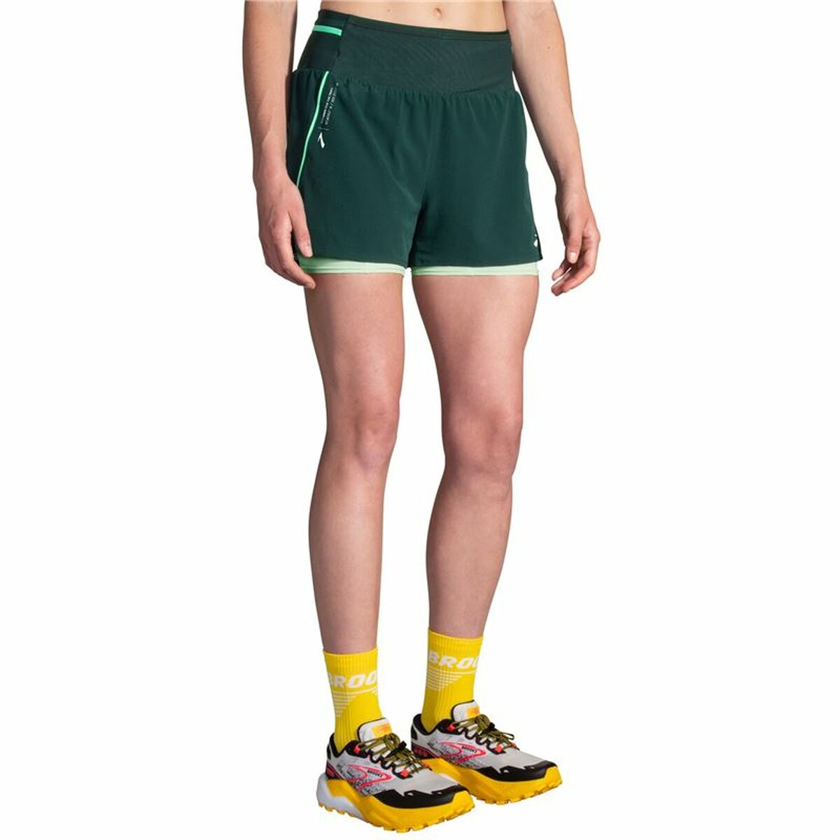 Sports Shorts for Women Brooks High Point 3" 2-in-1 2.0 Green-8