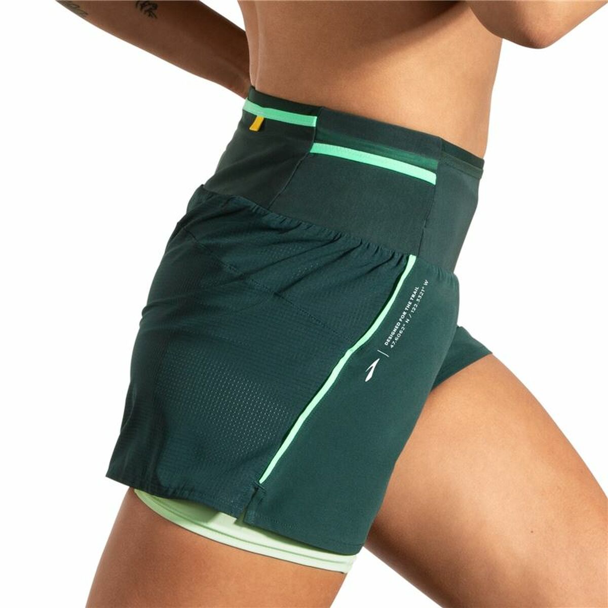 Sports Shorts for Women Brooks High Point 3" 2-in-1 2.0 Green-7