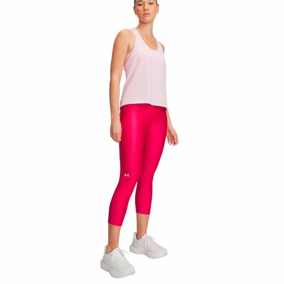 Sport leggings for Women Under Armour Tech Hi Capri Pink-3