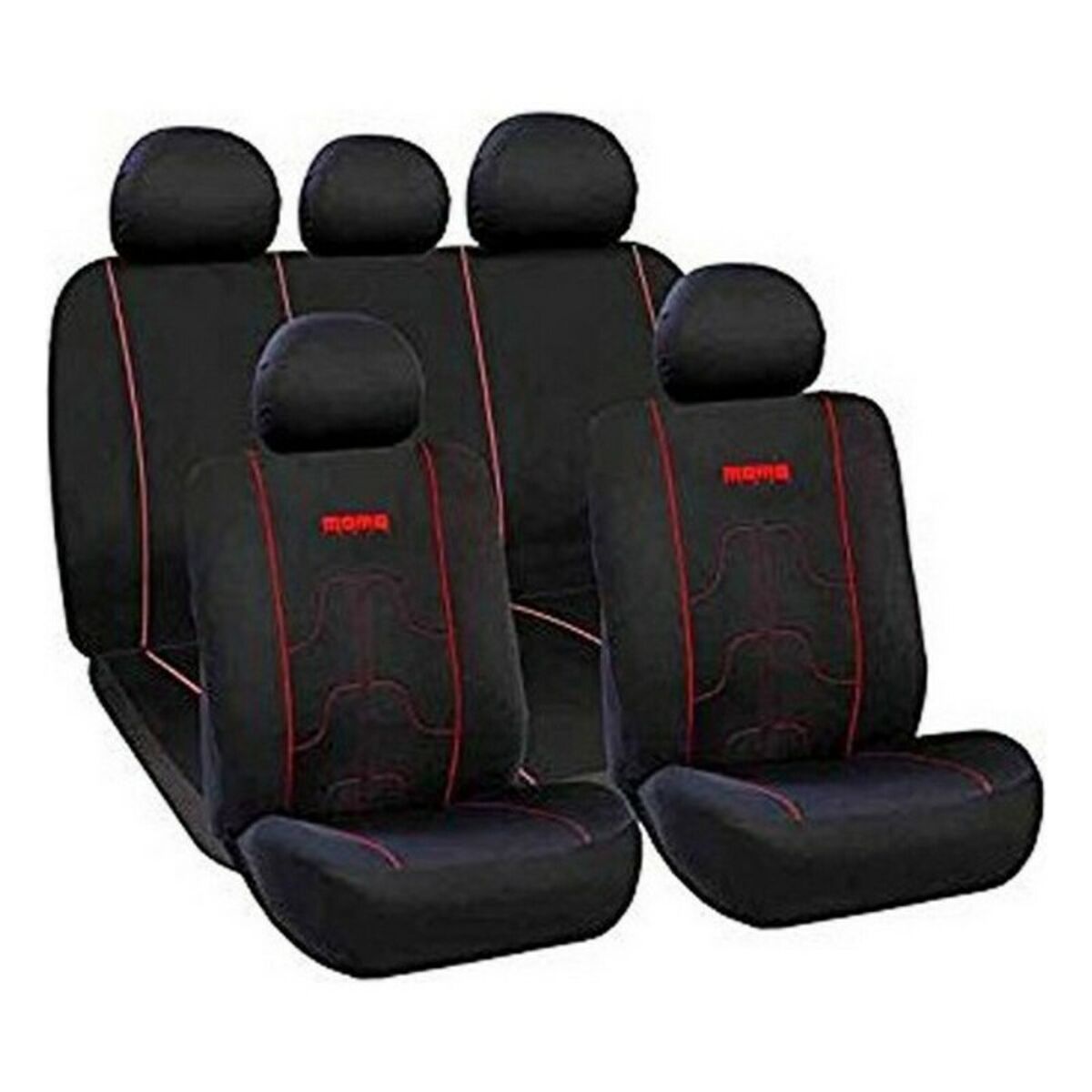 Car Seat Covers MOMO 21 Black Black/Red Polyester-0