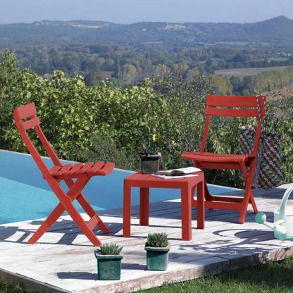 Side table Grosfillex Miami Red 40 x 40 x 41 cm-1