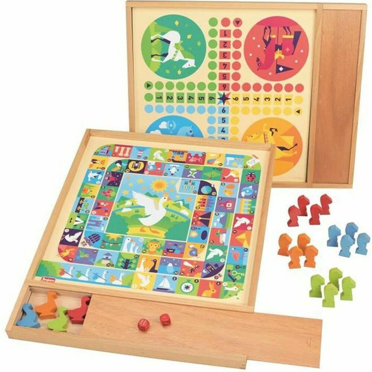 Board game Jeujura Game of goose and small horses-0