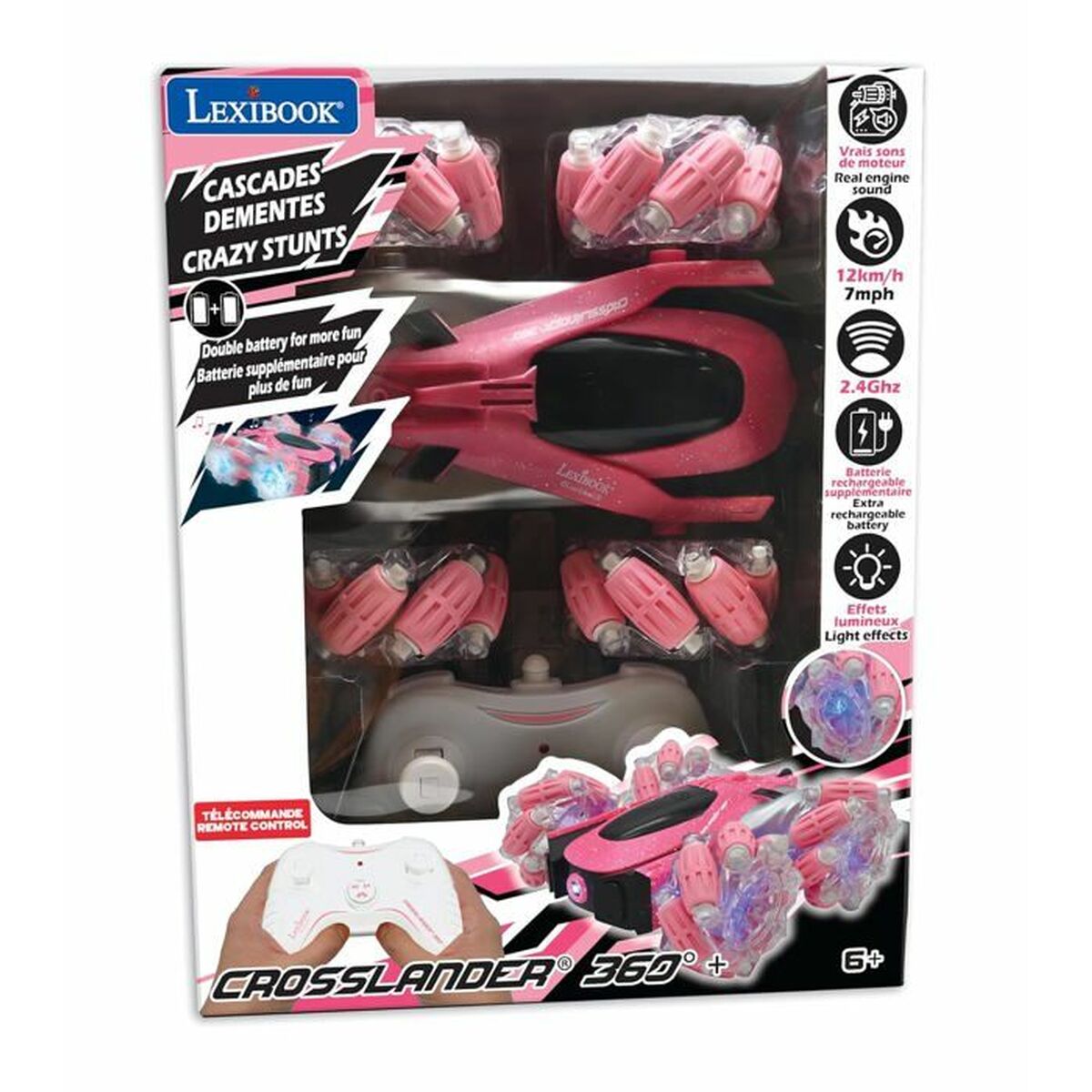 Remote-Controlled Car Lexibook Crosslander 360 Pink/Black-2