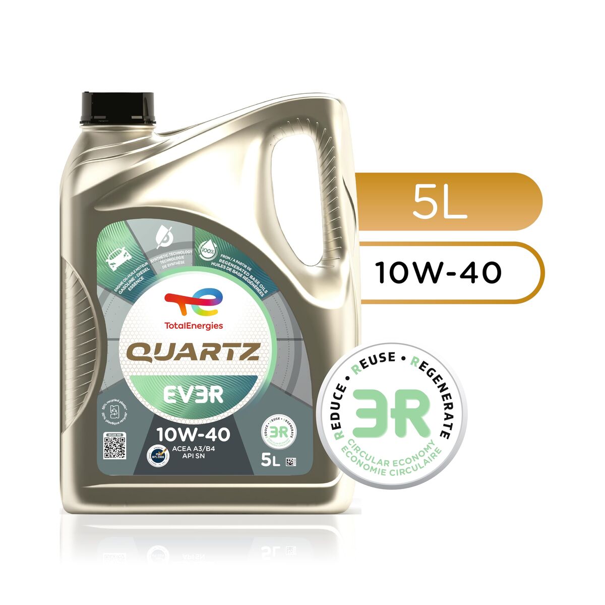 Car Motor Oil Totalenergies Quartz EV3R 10W40 5 L-6
