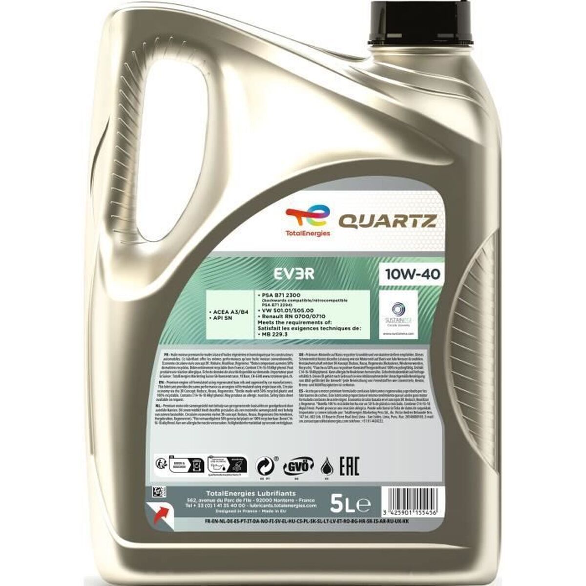 Car Motor Oil Totalenergies Quartz EV3R 10W40 5 L-13