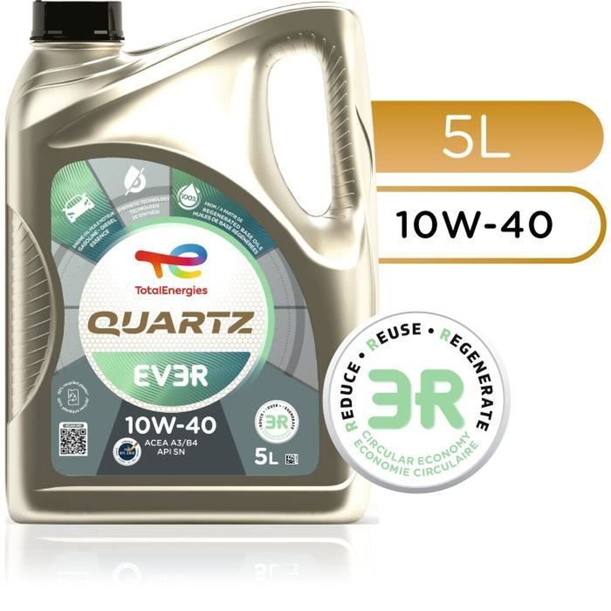 Car Motor Oil Totalenergies Quartz EV3R 10W40 5 L-12