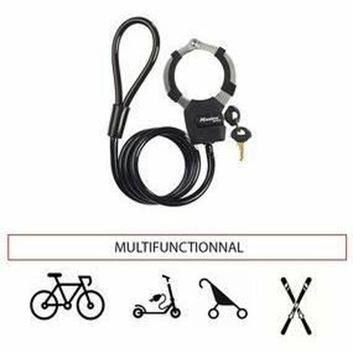 Cable with padlock Master Lock Black-5