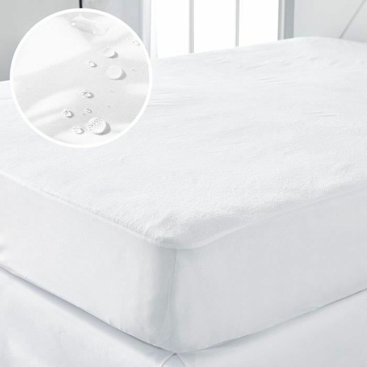 Mattress protector TODAY Essential Double bed 160 x 200 cm White Waterproof-1
