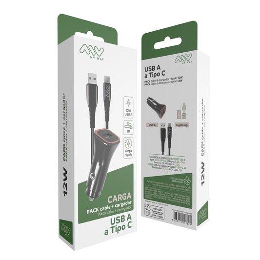 Car Charger Myway 1,2 m Black-1