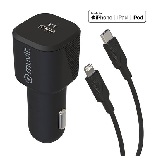 Car Charger Muvit for Change 1 m Black-0