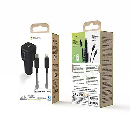 Car Charger Muvit for Change 1 m Black-1