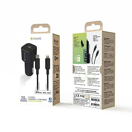Car Charger Muvit for Change 1 m Black-1
