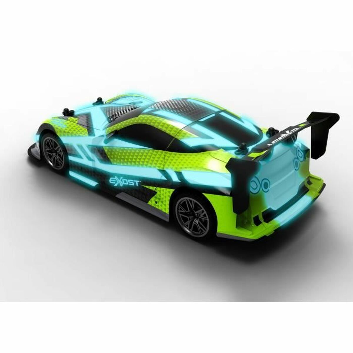 Remote-Controlled Car Exost Flash Light 1:14 Green Vert-3