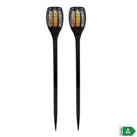 Set of solar garden torch lights Lumi Garden Maity Sun Mini Black Plastic 70 cm (2 Units)-1