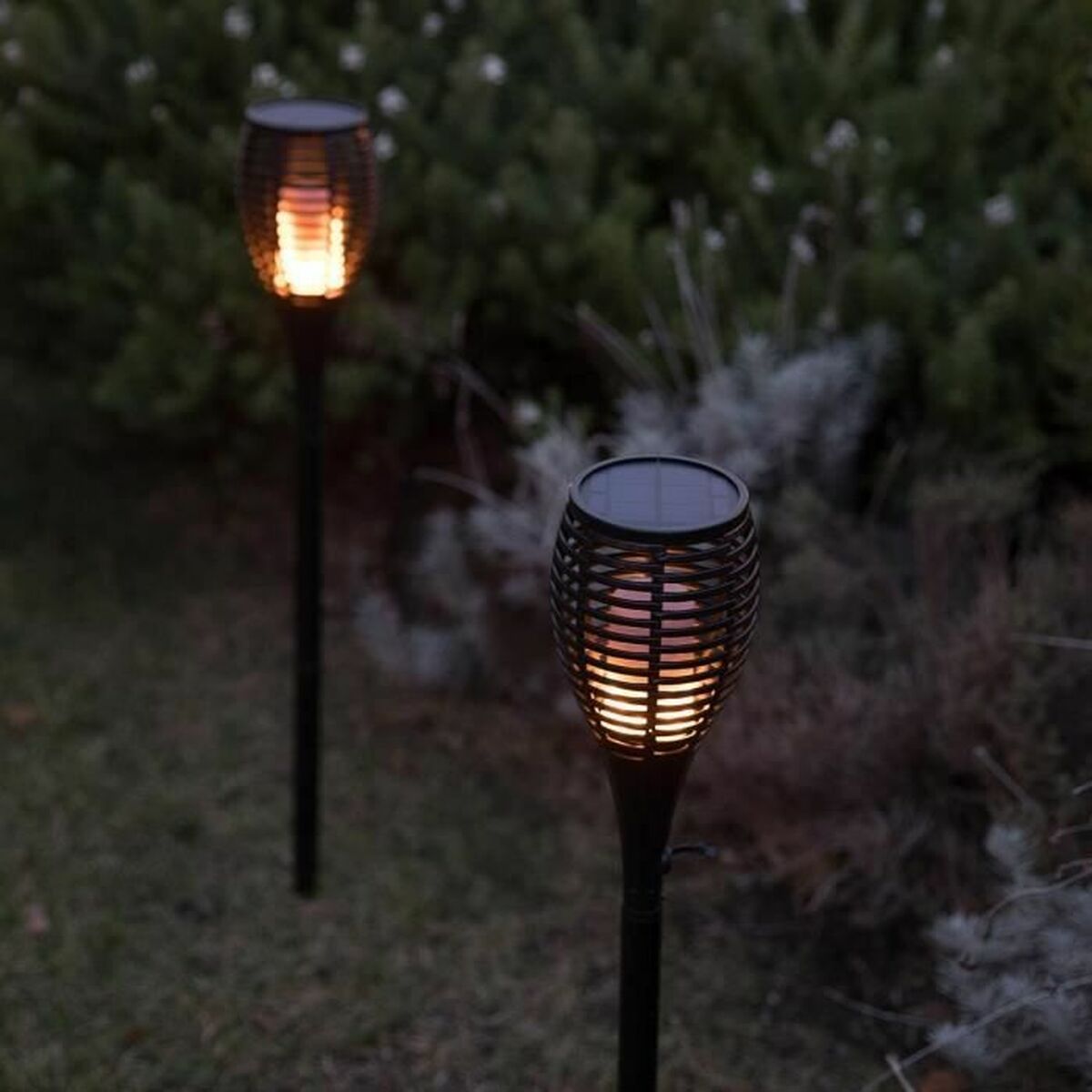 Set of solar garden torch lights Lumi Garden Maity Sun Mini Black Plastic 70 cm (2 Units)-3