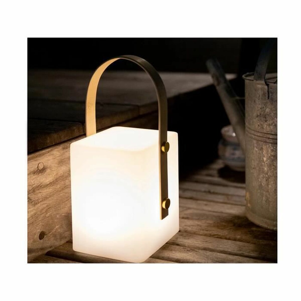 Desk lamp Lumisky Tiky 10 x 10 x 25 cm White Brown Bamboo Plastic-3