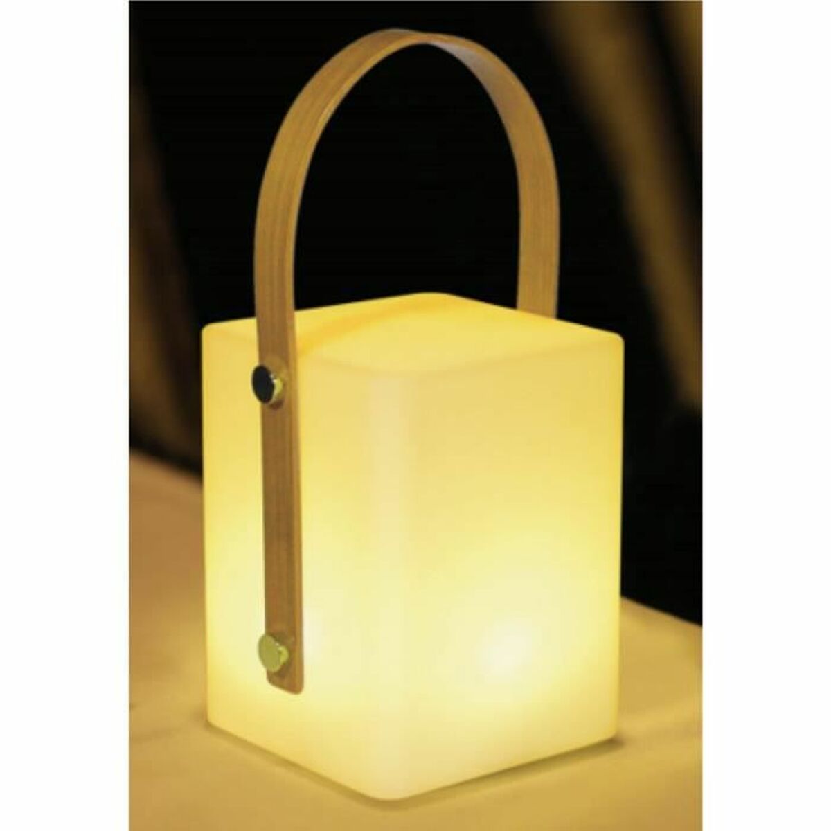 Desk lamp Lumisky Tiky 10 x 10 x 25 cm White Brown Bamboo Plastic-1