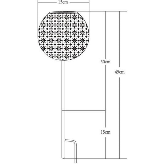 Solar lamp Galix Retro Metal 15 x 45 cm Decoration-1