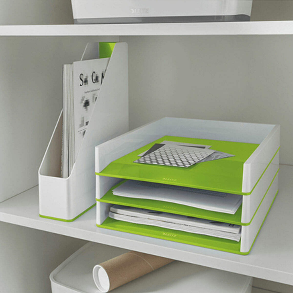 Filing Cabinet Leitz Green Plastic-1