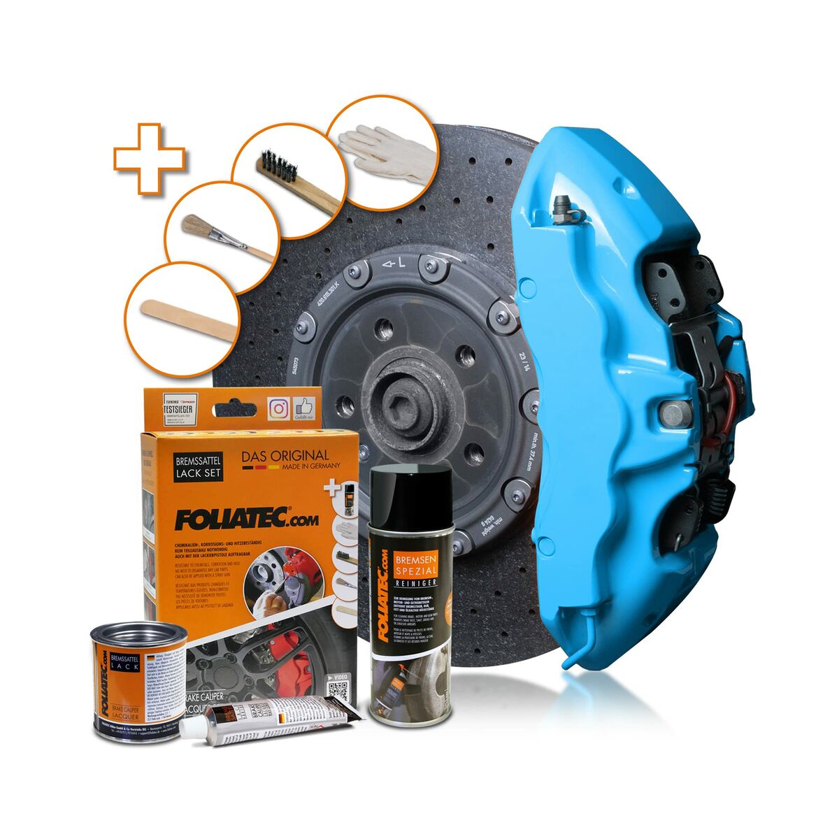 Painting set Foliatec 2178 Brake Calipers Sky blue 3 Pieces-0