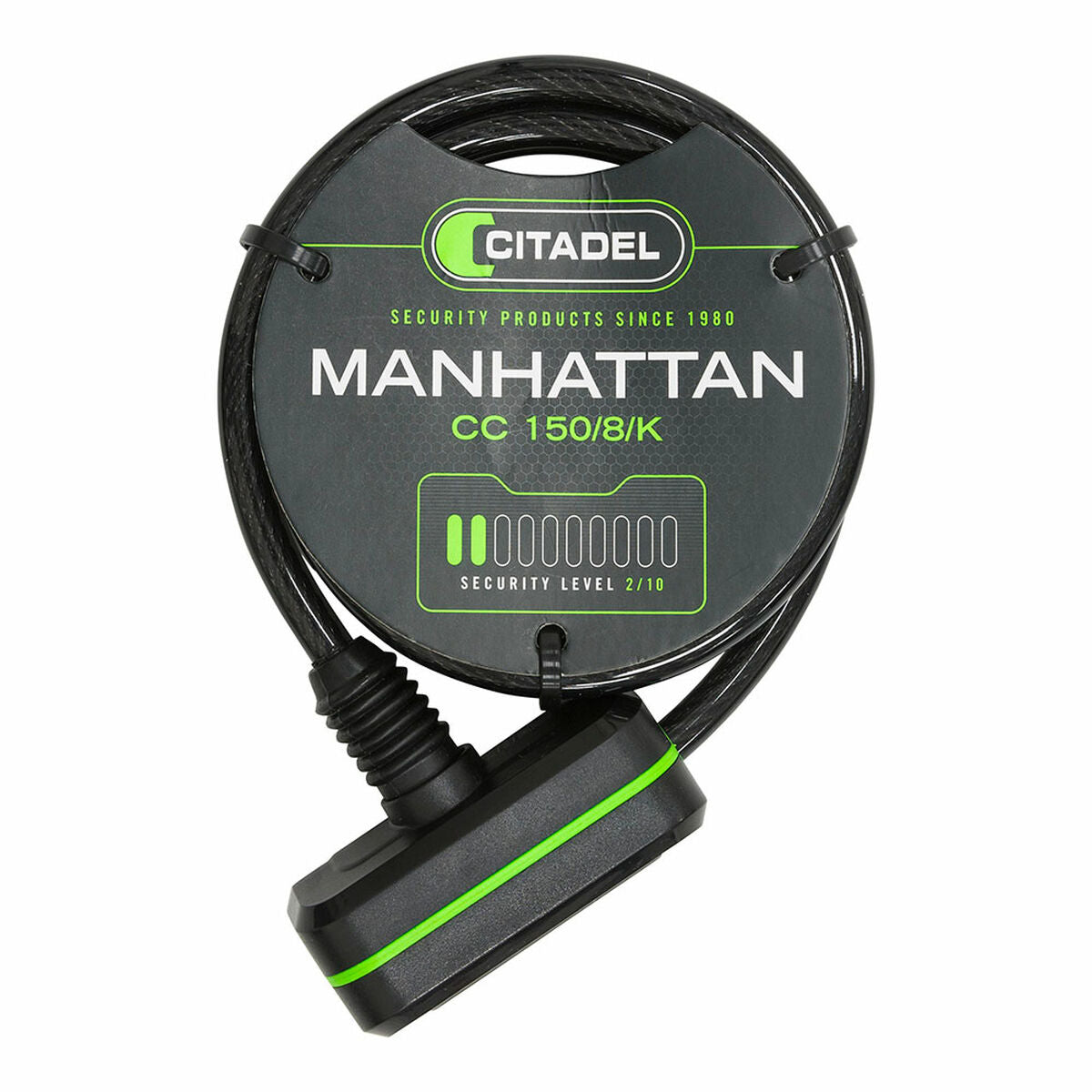 Cable with padlock Citadel Manhattan cc 150/8/k Black 150 cm-0