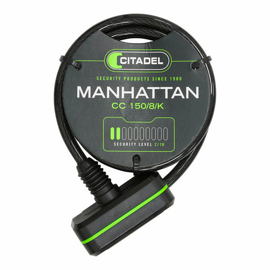 Cable with padlock Citadel Manhattan cc 150/8/k Black 150 cm-0