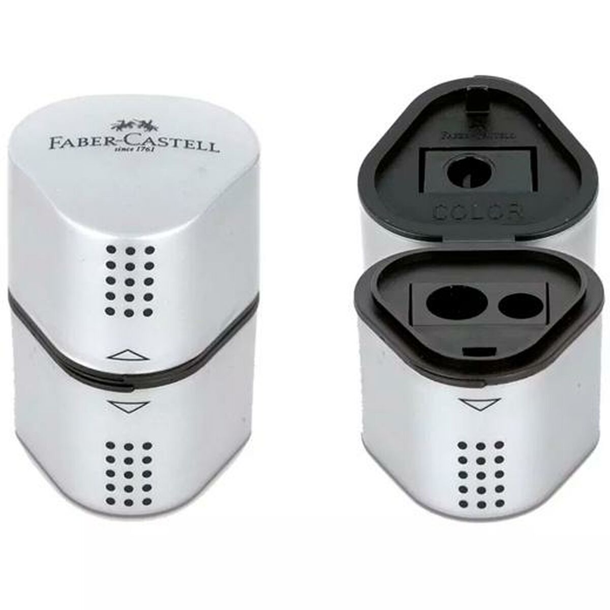 Pencil Sharpener Faber-Castell Grip 2001 3-in-1 Silver Metal (10 Units)-1