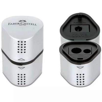 Pencil Sharpener Faber-Castell Grip 2001 3-in-1 Silver Metal (10 Units)-1