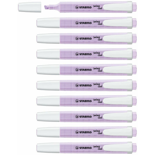 Fluorescent Marker Set Stabilo Swing Cool Violet 10 Pieces-0