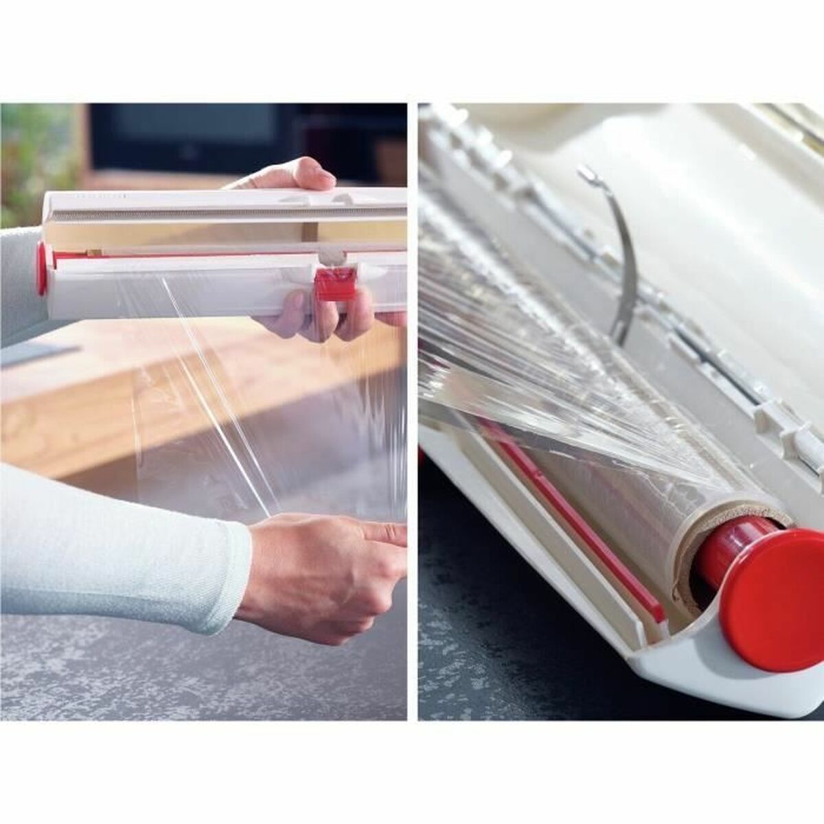 Toilet-roll holder, kitchen-roll holder Leifheit White Cardboard Plastic Film-5