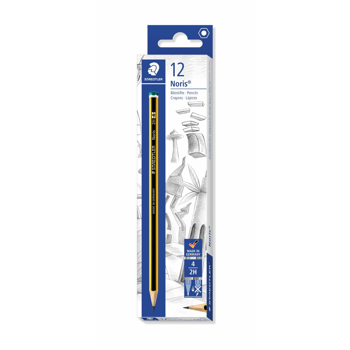Pencil Staedtler Noris 120-4 Hexagonal 2H (12 Units)-5