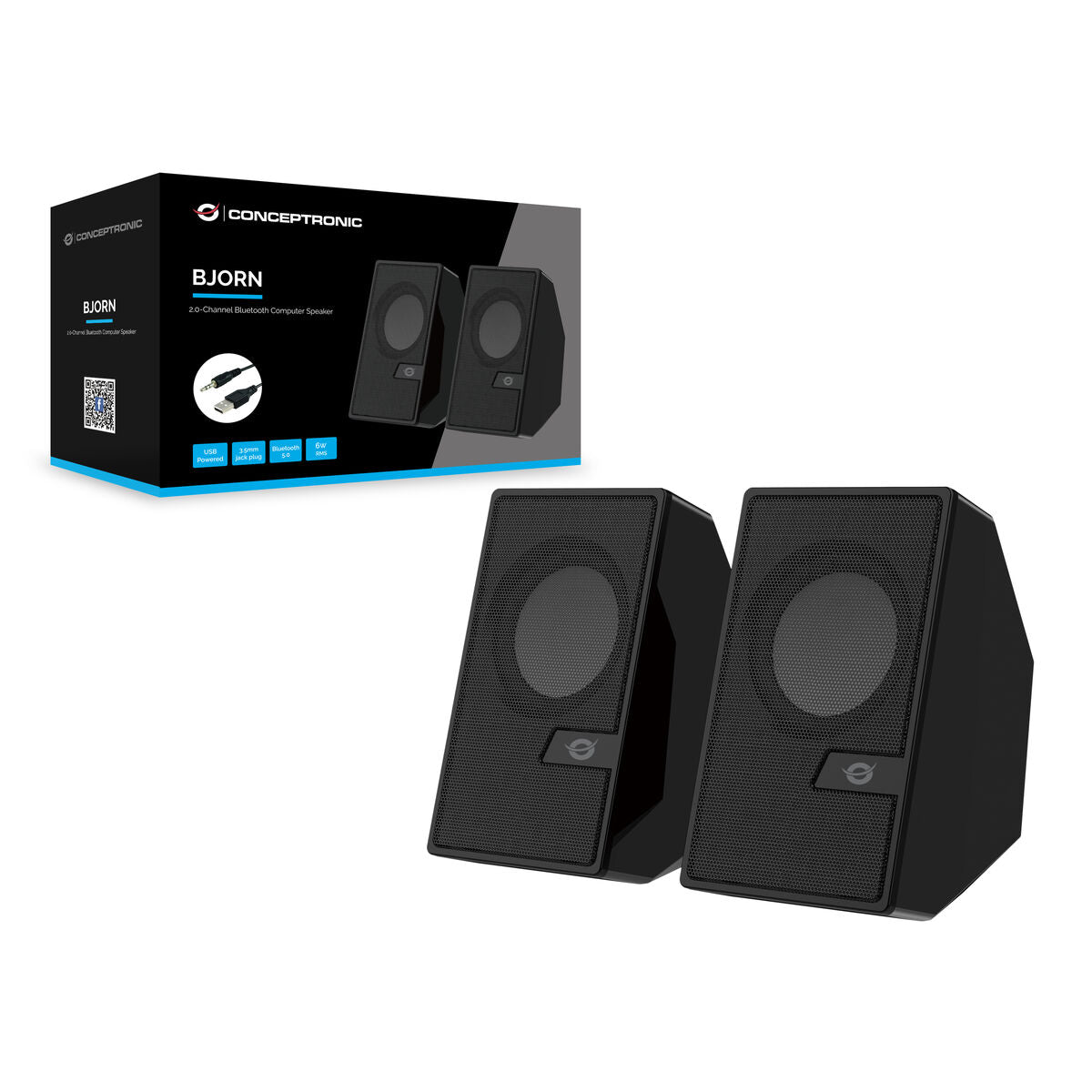PC Speakers Conceptronic BJORN02B Black 6 W-2