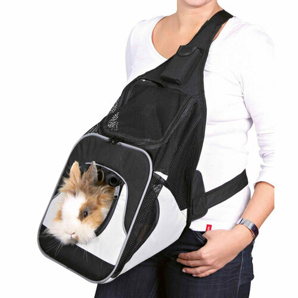 Pet Backpack Trixie Savina Black Grey 30 × 33 × 26 CM-1