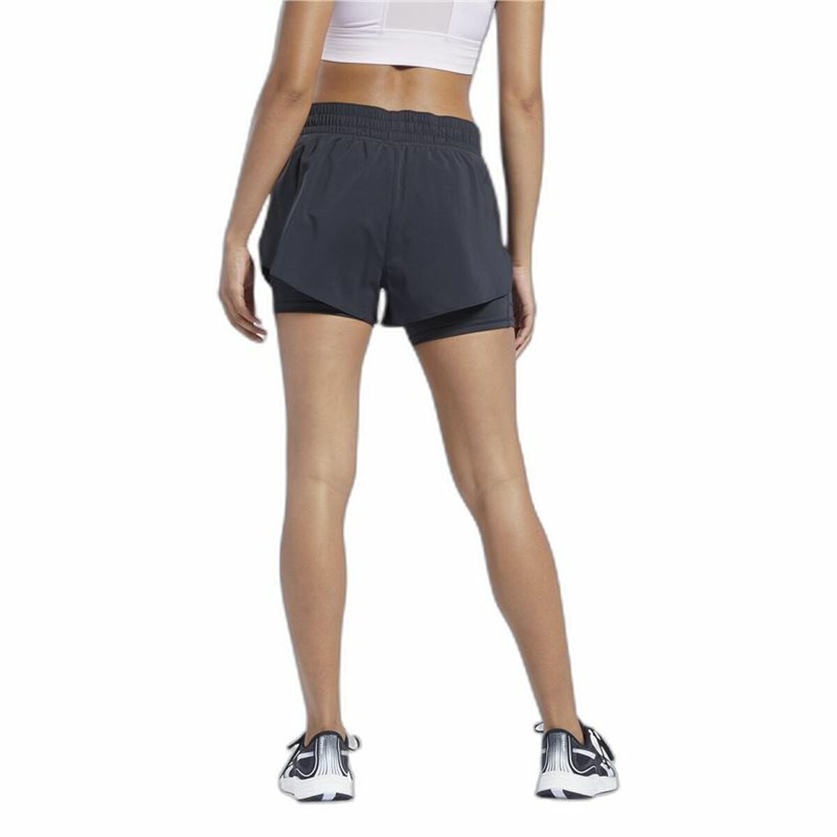Sports Shorts for Women Reebok Wor Run 2 In 1 Short Black-7
