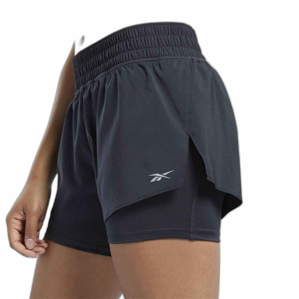 Sports Shorts for Women Reebok Wor Run 2 In 1 Short Black-6