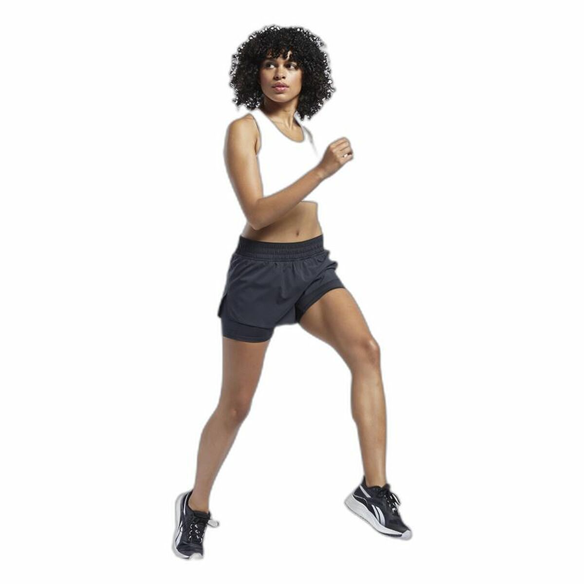 Sports Shorts for Women Reebok Wor Run 2 In 1 Short Black-4