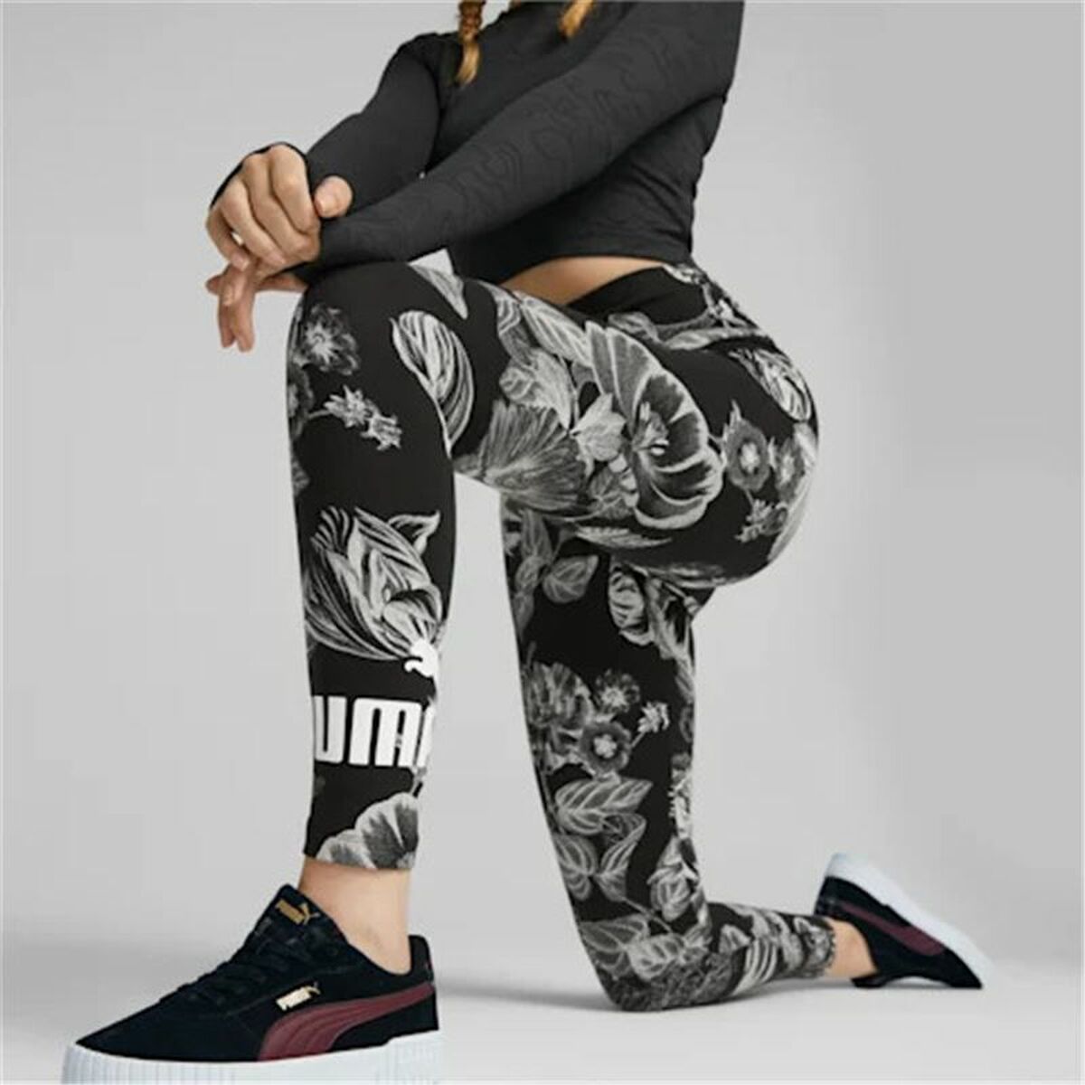 Sport leggings for Women Puma Frozen Flower Black-3