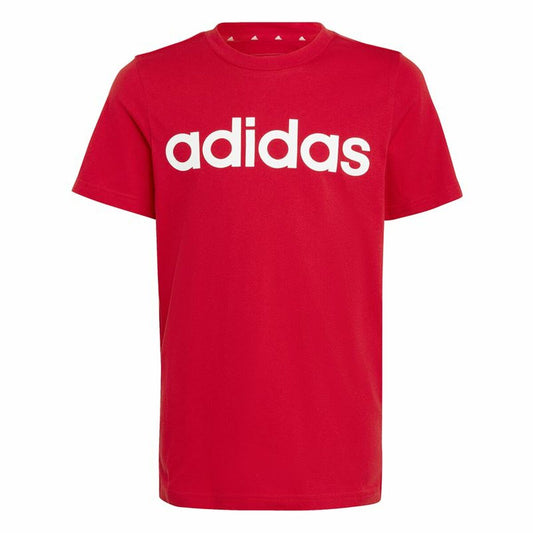 Child's Short Sleeve T-Shirt Adidas Lin Roja-0